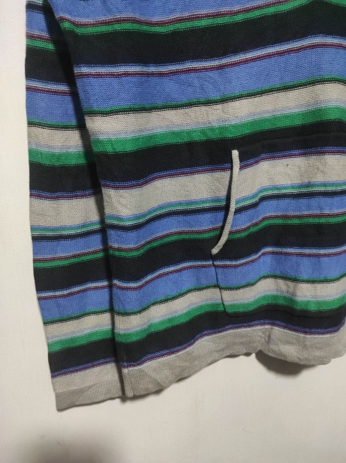 Beams Japan Beams Stripe V neck fur hoodie Size US M / EU 48-50 / 2 - 7 Thumbnail