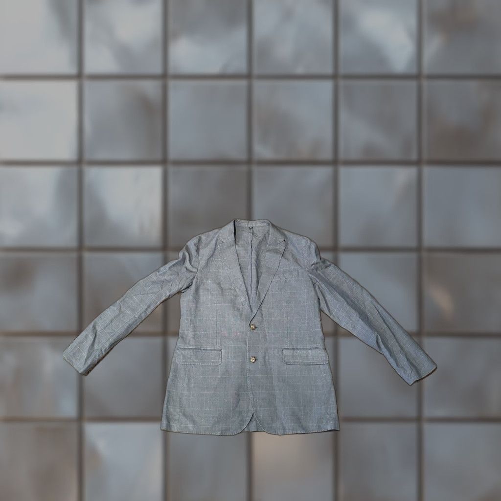 J.Crew NWT J.CREW Sport Coat Plaid Linen Blend Unlined 42L Blue Men's 42L Sports Coat Size US XS / EU 42 / 0 - 1 Thumbnail