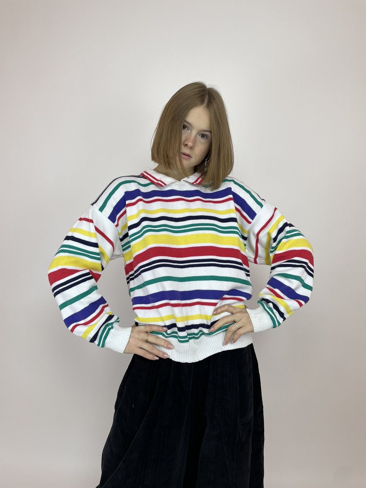 Japanese Brand × Vintage Talbots PETITES Vintage Knit Cotton Polo shirt Long sleeve Size L / US 10 / IT 46 - 1 Thumbnail
