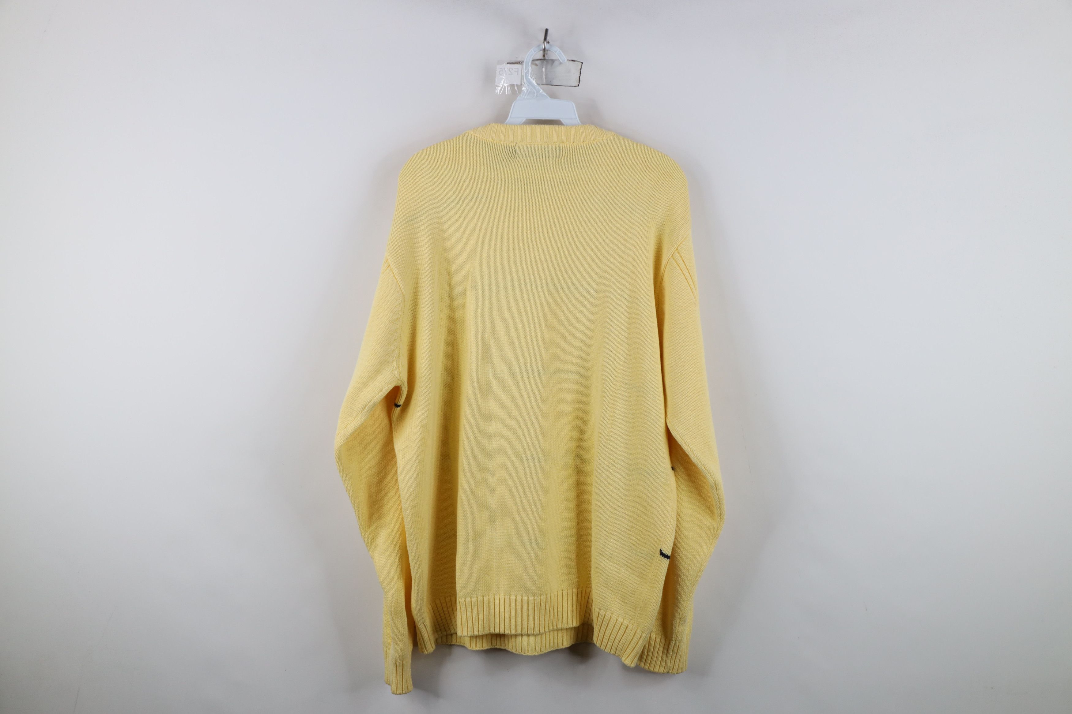 Vintage Vintage 90s Streetwear Ribbed Cable Knit Sweater Yellow Size US L / EU 52-54 / 3 - 11 Thumbnail
