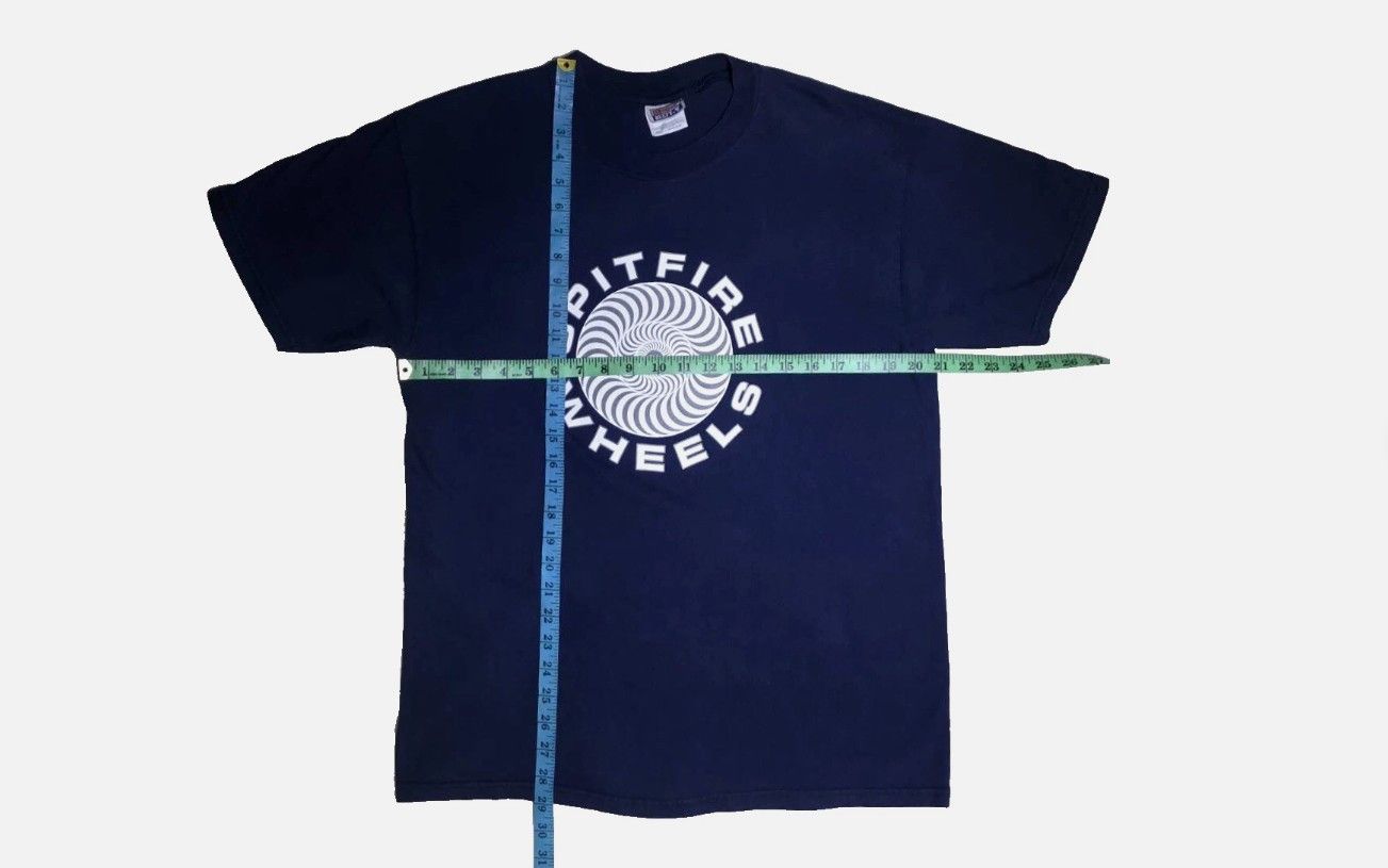 Vintage 90s Vintage Spitfire Wheels Graphic T-Shirt Navy L Size US L / EU 52-54 / 3 - 5 Thumbnail