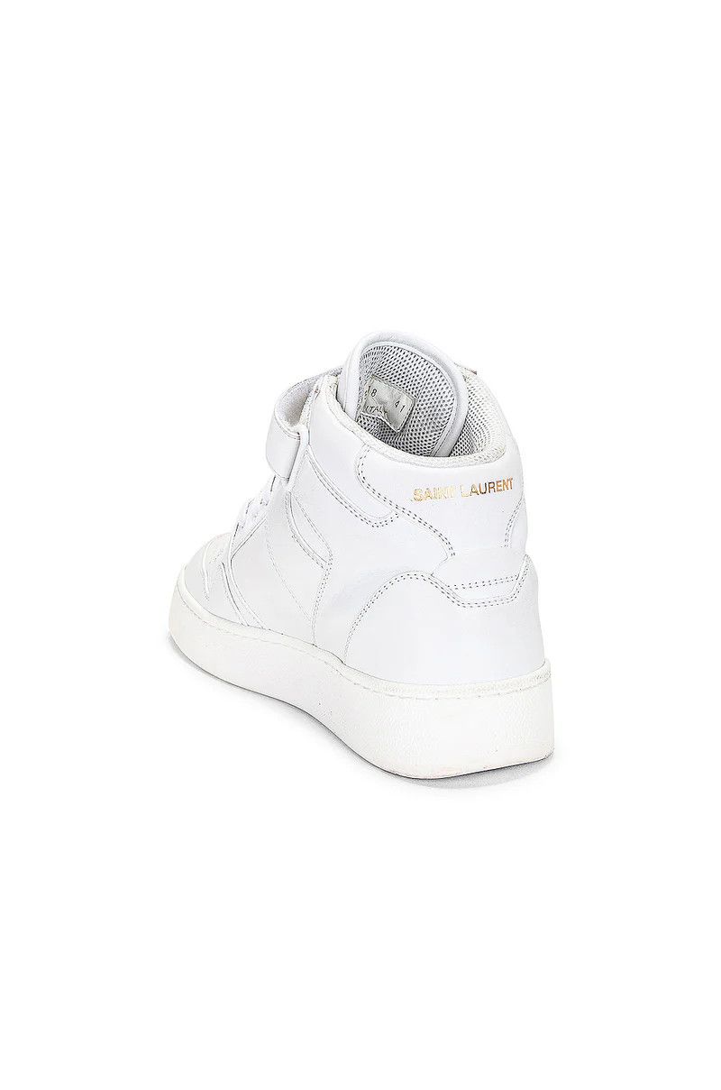 Saint Laurent Paris oc11z1125 Lax Sneakers in Washed Out Effect Leather in White Size US 7 / IT 37 - 3 Thumbnail