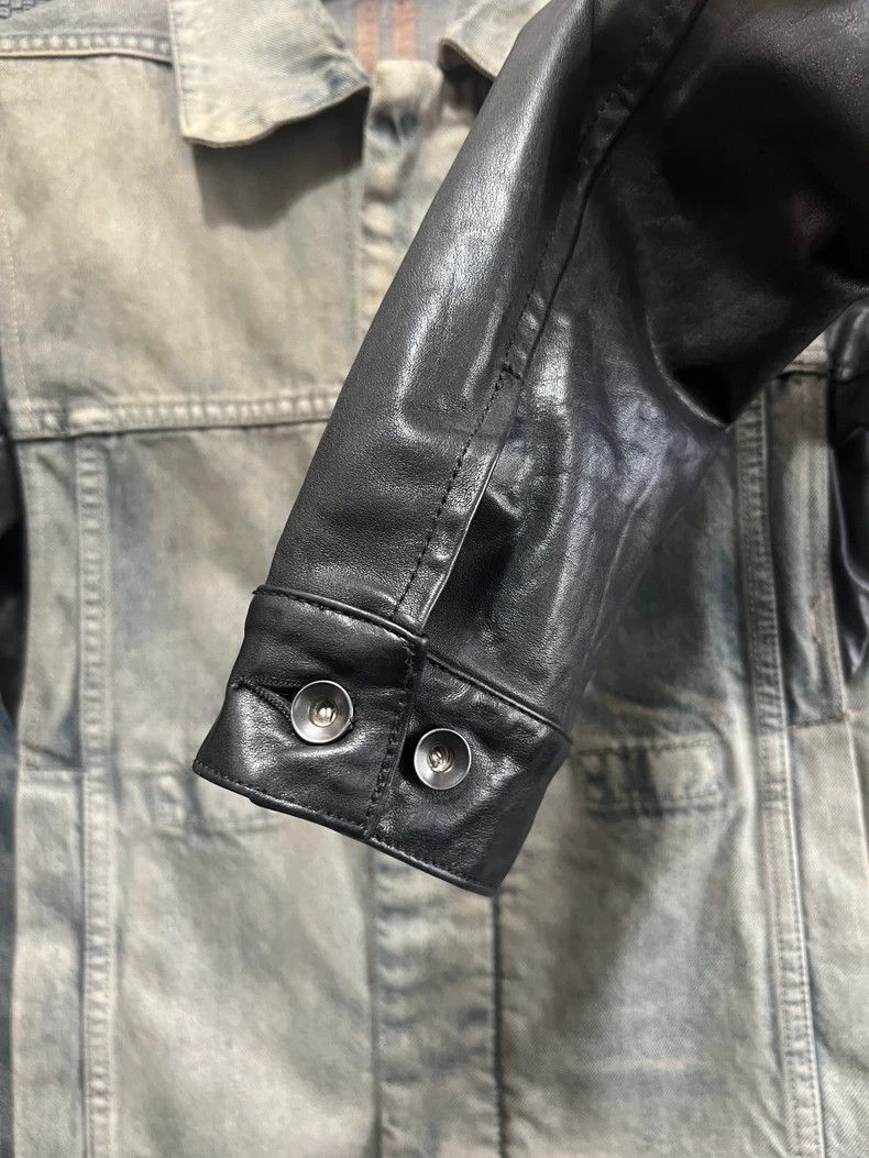 Rick Owens Rick Owens 12ss single leather sleeve washed denim jacket Size US XS / EU 42 / 0 - 4 Thumbnail