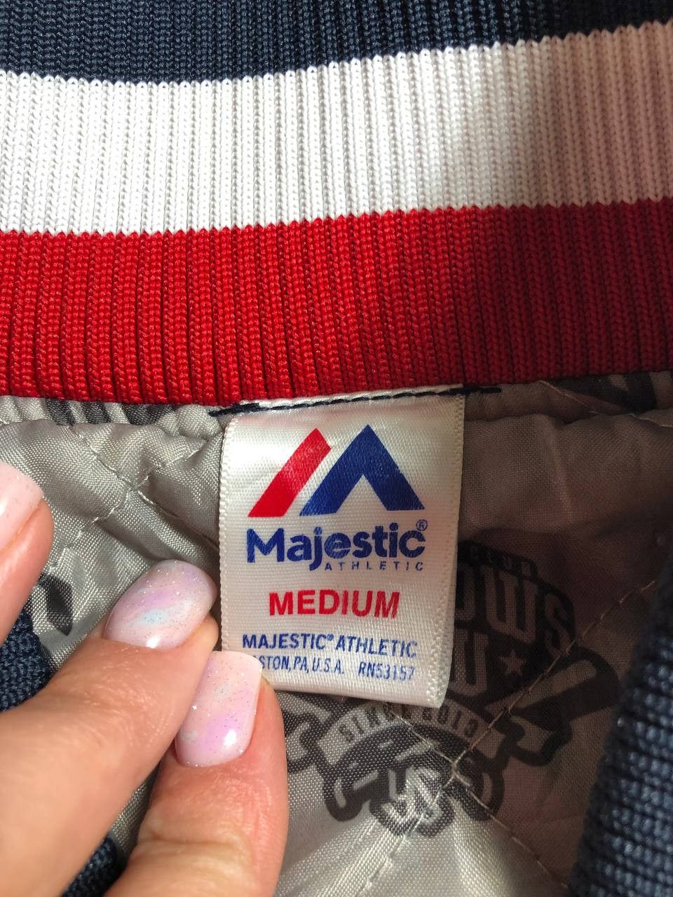 MLB × Majestic × Vintage NEW YORK YANKEES MAJESTIC SATIN BOMBER JACKET NAVY BLUE Size US M / EU 48-50 / 2 - 16 Thumbnail