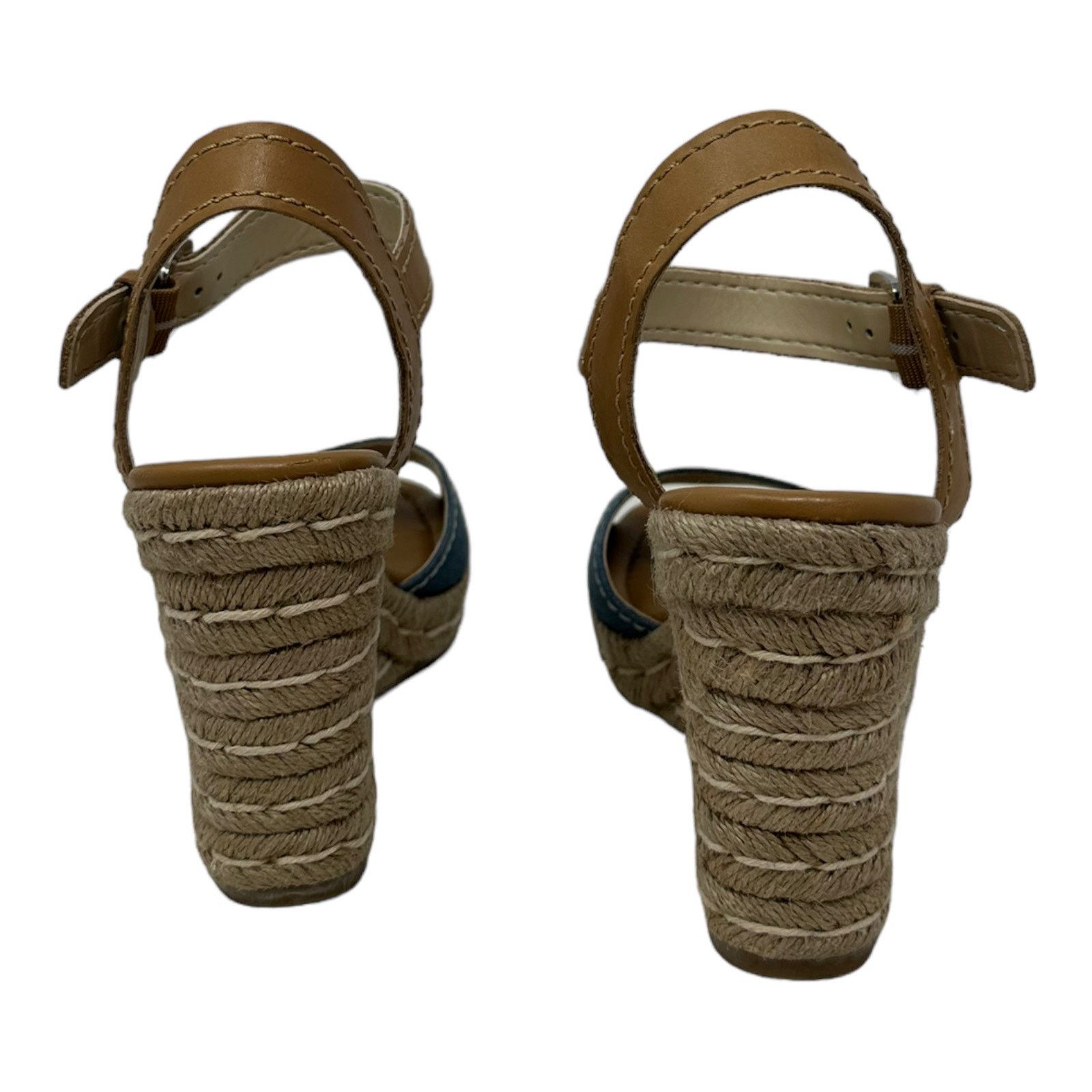 Marc Fisher Marc Fisher Denim & Leather Espadrille Wedges Sandals 7.5 Size US 7.5 / IT 37.5 - 5 Thumbnail