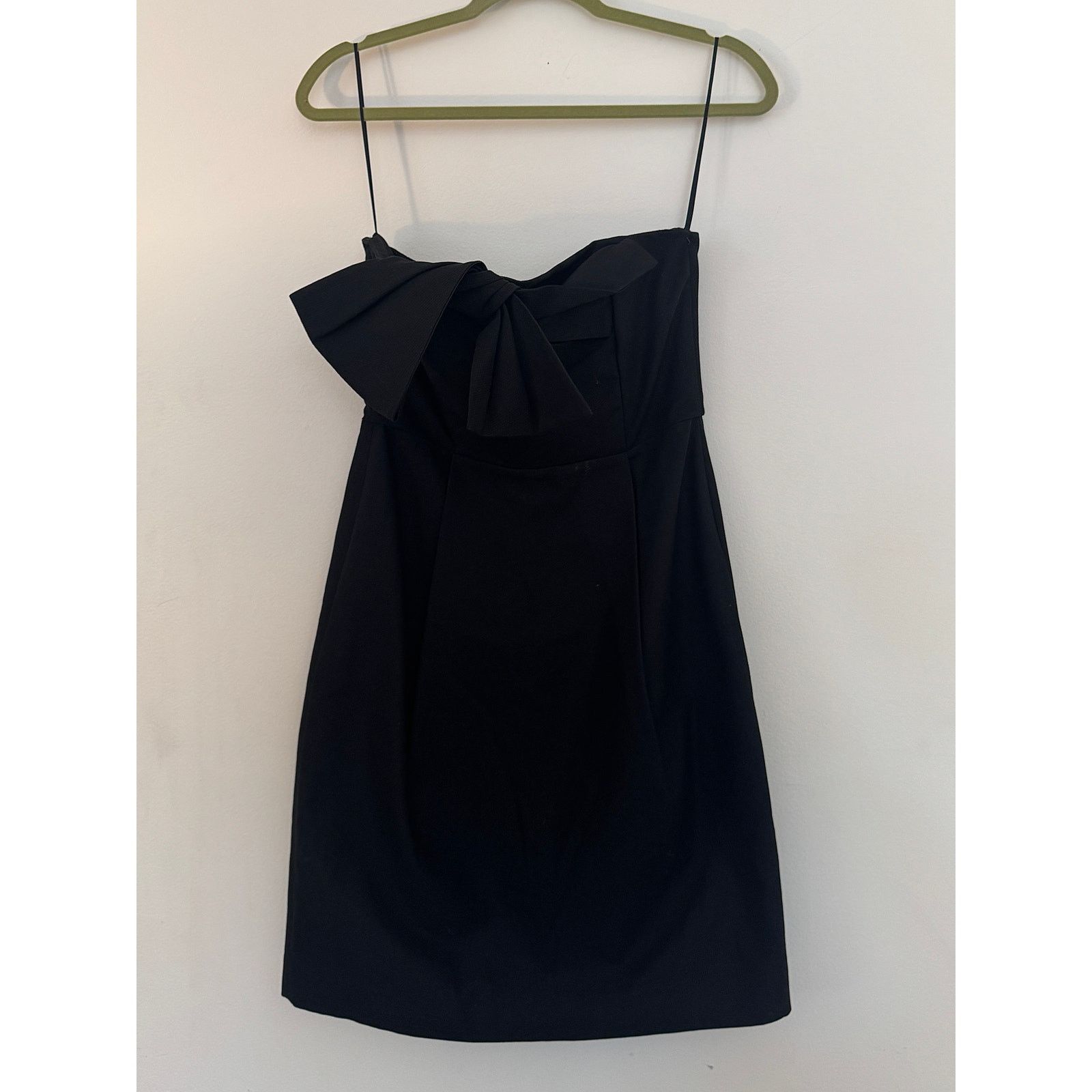 Derek Lam NWT Black Cotton/Silk Strapless Bow Mini Dress
