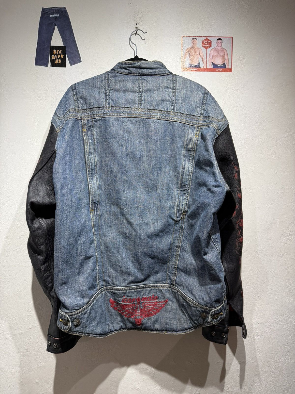 Vintage Vintage Icon Strongarm Skull Fire Flames motorcycle jacket Size US XL / EU 56 / 4 - 2 Thumbnail