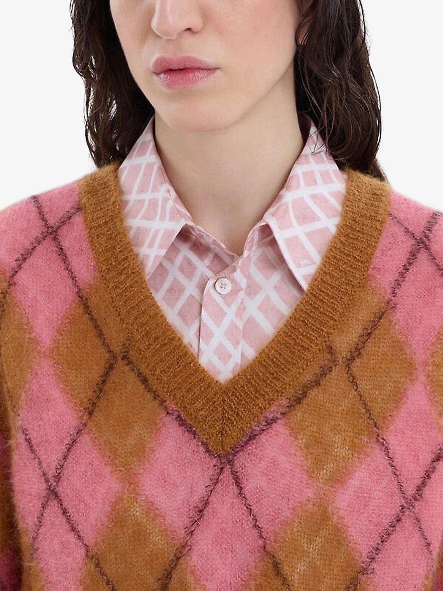 Marni o1w1db11125 Jacquard-knit Mohair-blend Sweater in Multicolor Size XL / US 12-14 / IT 48-50 - 4 Thumbnail