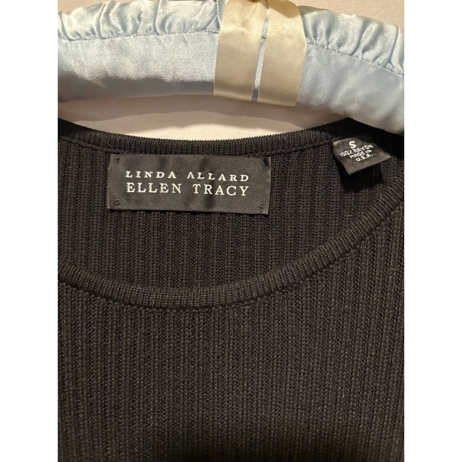 Ellen Tracy Ellen Tracy Linda Allard Black Ribbed Short Sleeve Vintage Size S / US 4 / IT 40 - 4 Thumbnail
