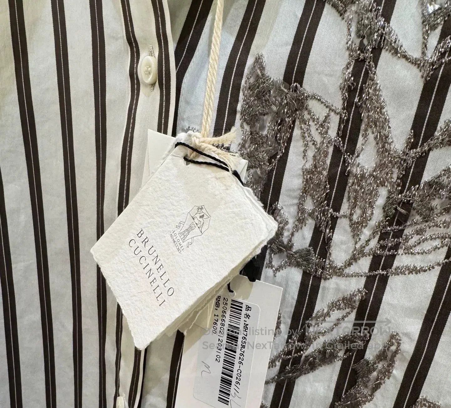 Brunello Cucinelli Brunello Cucinelli Striped Short Sleeve Shirt. Size US M / EU 48-50 / 2 - 2 Thumbnail