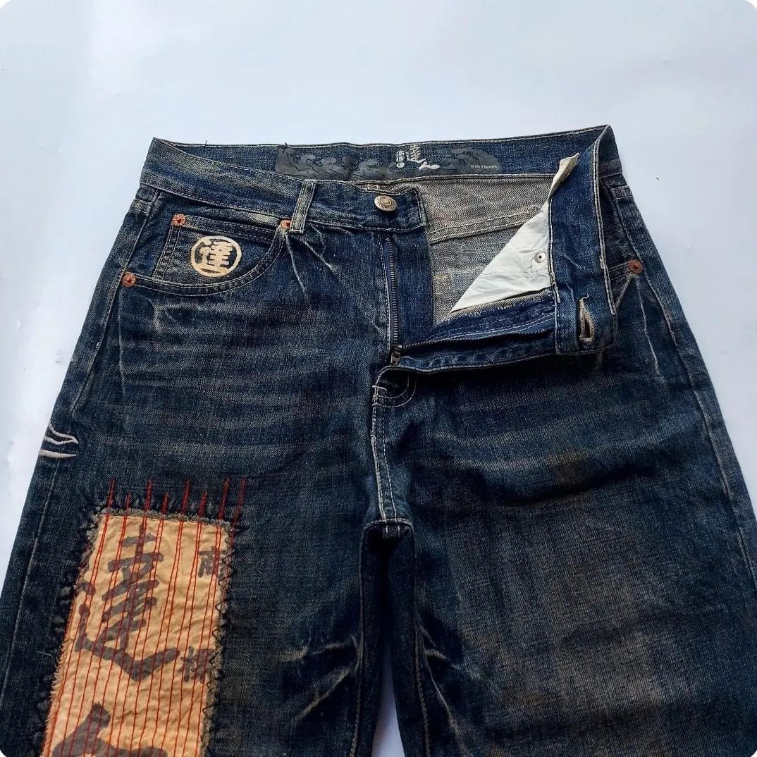 Japanese Brand × Vintage Big Train Patchwork Denim Pants Size US 30 / EU 46 - 4 Thumbnail