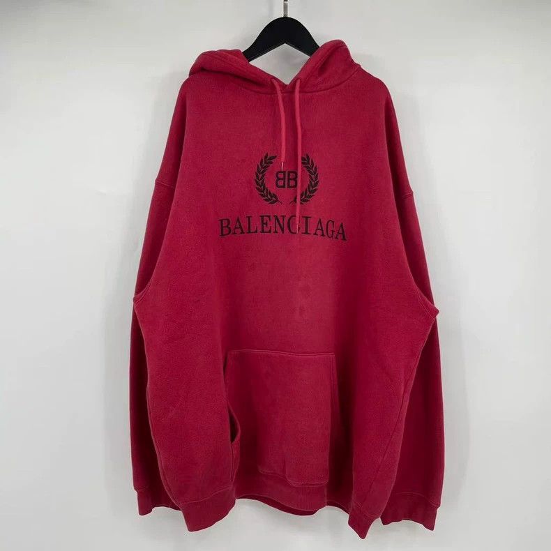 Balenciaga Balenciaga Red Wheat Letter Hoodie Size US L / EU 52-54 / 3 - 1 Thumbnail
