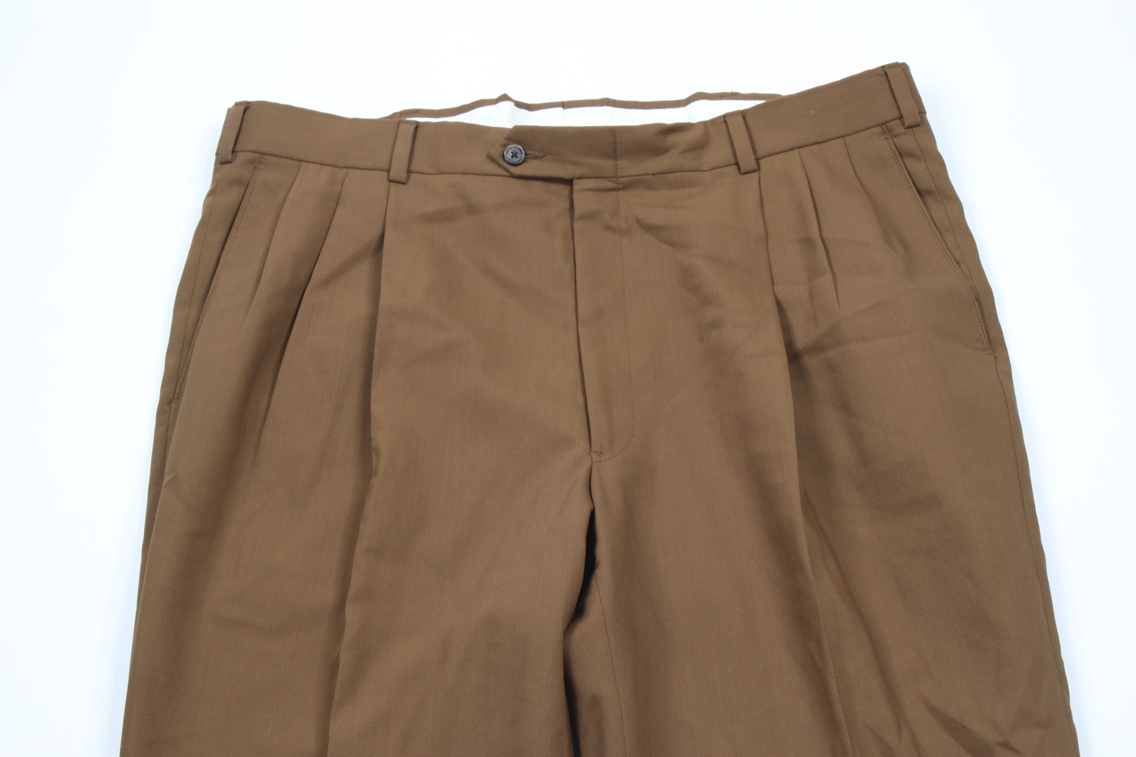 Vintage Vintage 90s Streetwear Wide Leg Super 100s Wool Chino Pants Size US 36 / EU 52 - 2 Thumbnail
