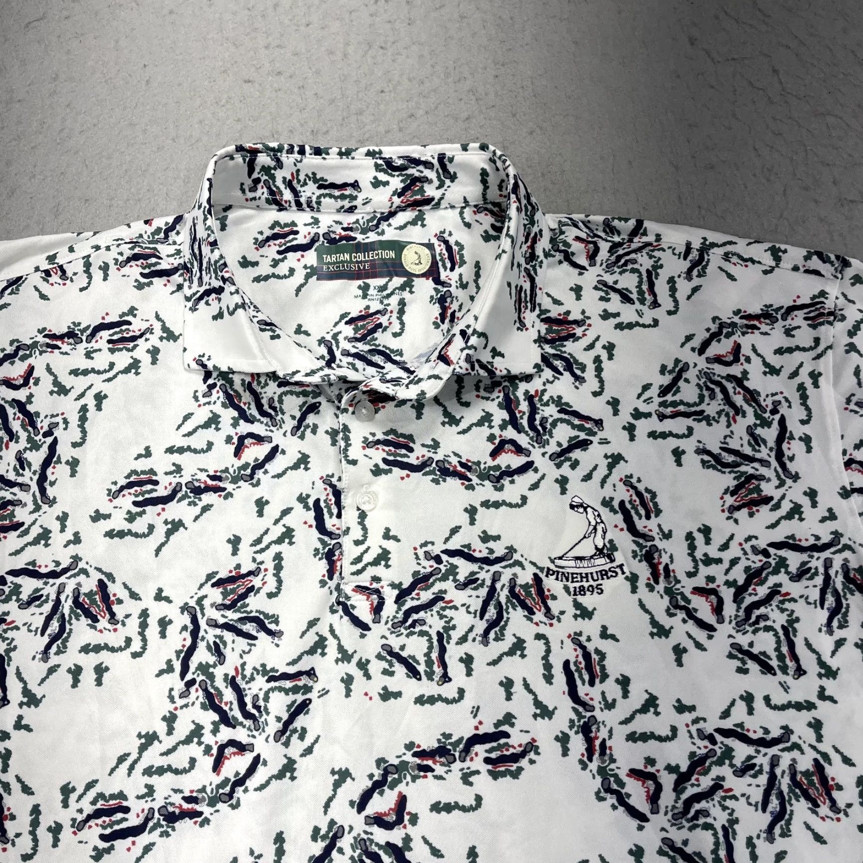 Vintage Pinehurst Polo Shirt Mens 2XL White Geometric Logo Polo Casual Sports Golf Shirt 2XL Mens Size US XXL / EU 58 / 5 - 2 Thumbnail