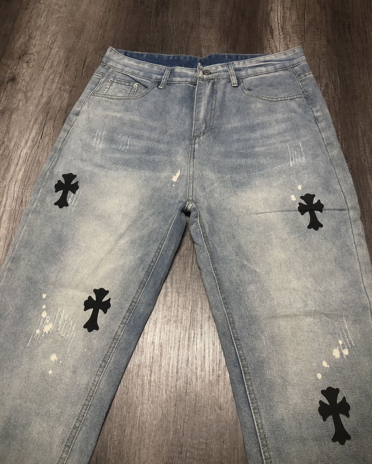 Designer × Japanese Brand Japanese Brand Design Chrome Heart Denim Jeans Size US 34 / EU 50 - 8 Thumbnail