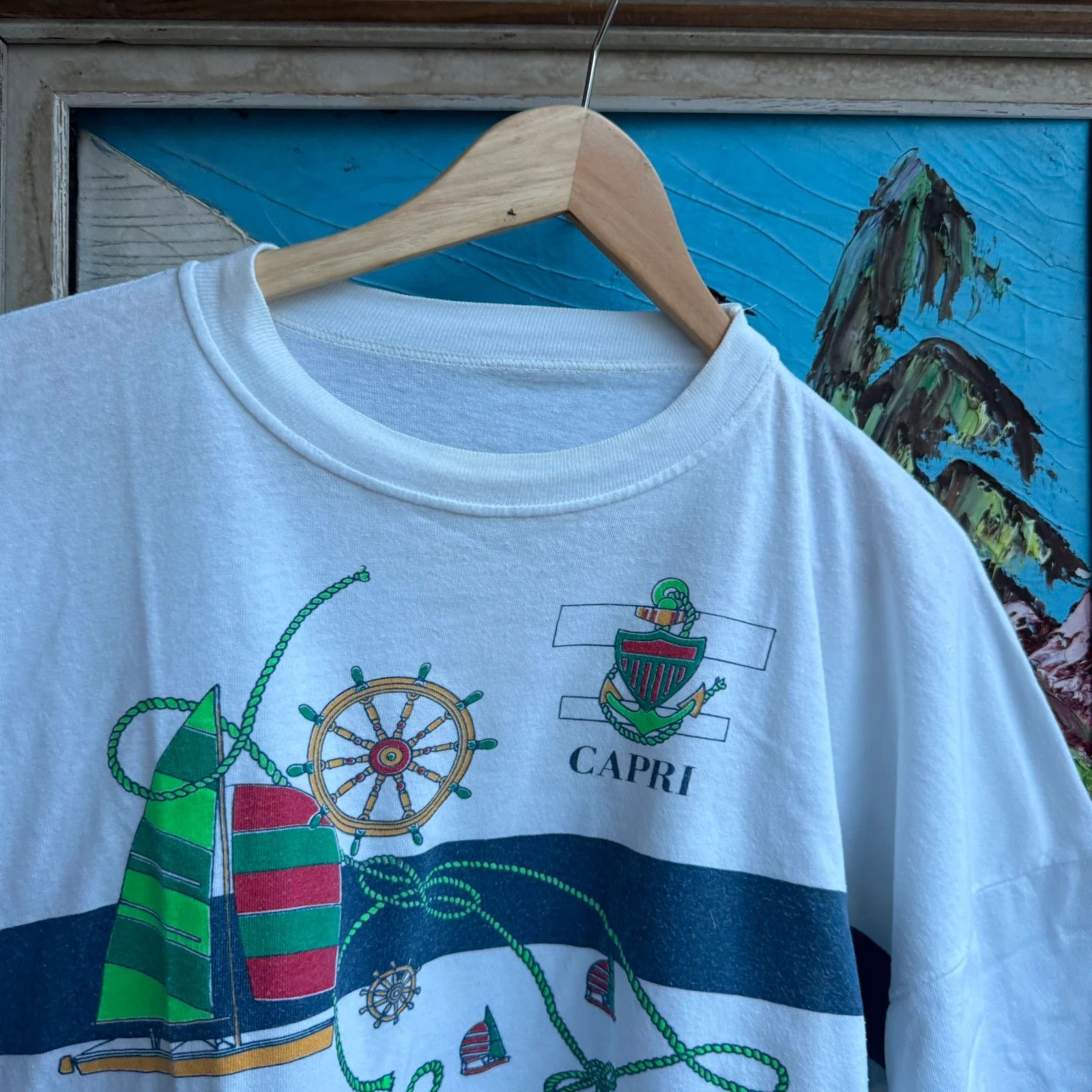 Vintage Vintage 90s Graphic Tee Capri Retro Single Stitch Size US L / EU 52-54 / 3 - 5 Thumbnail