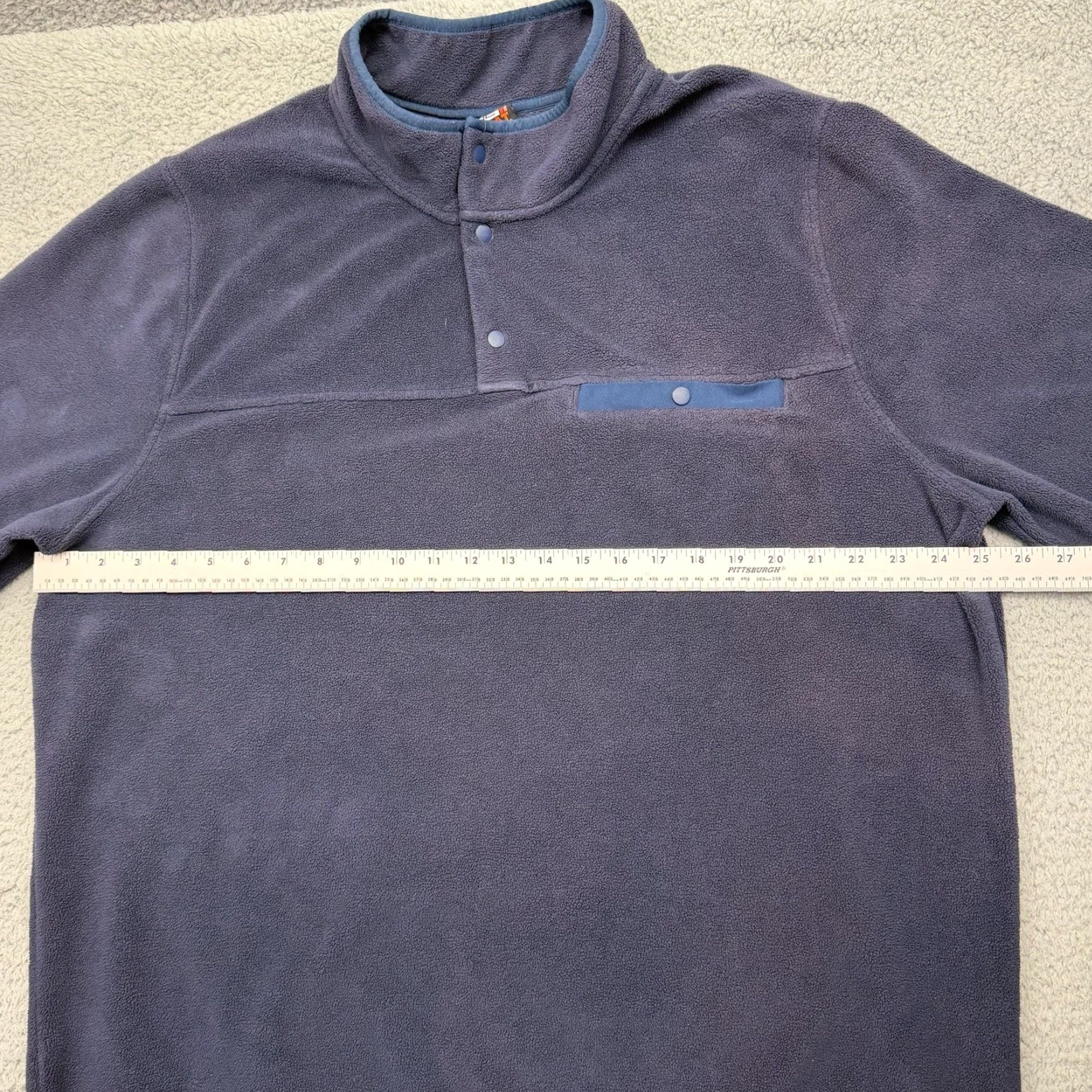 Vintage 32 Degrees Heat Mens XL Navy Blue Fleece Quarter Button Pullover Jacket Size US XL / EU 56 / 4 - 5 Thumbnail