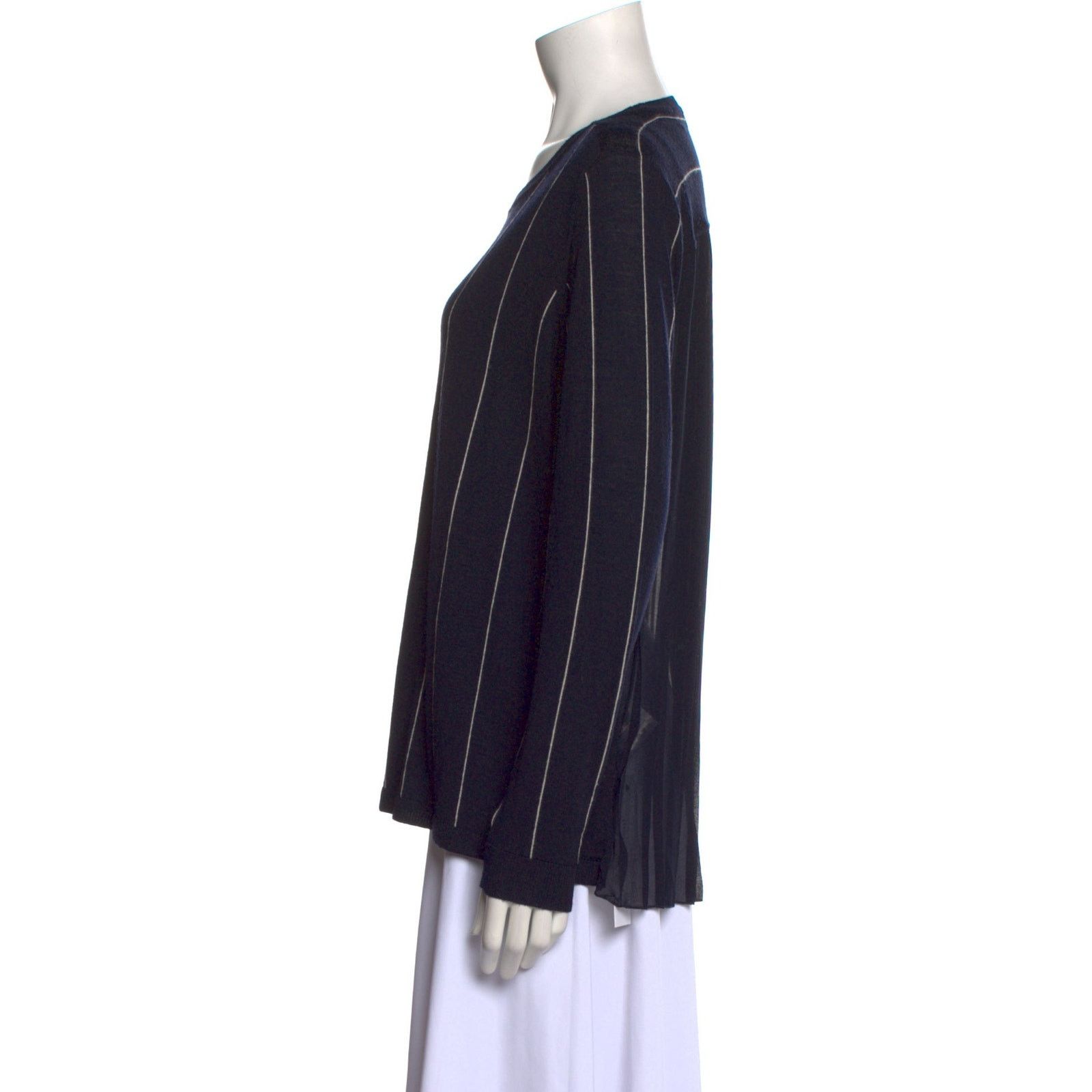 Sandro Sandro Blue Knit Sheer Back Pullover Crew Neck Sweater M Size M / US 6-8 / IT 42-44 - 2 Thumbnail