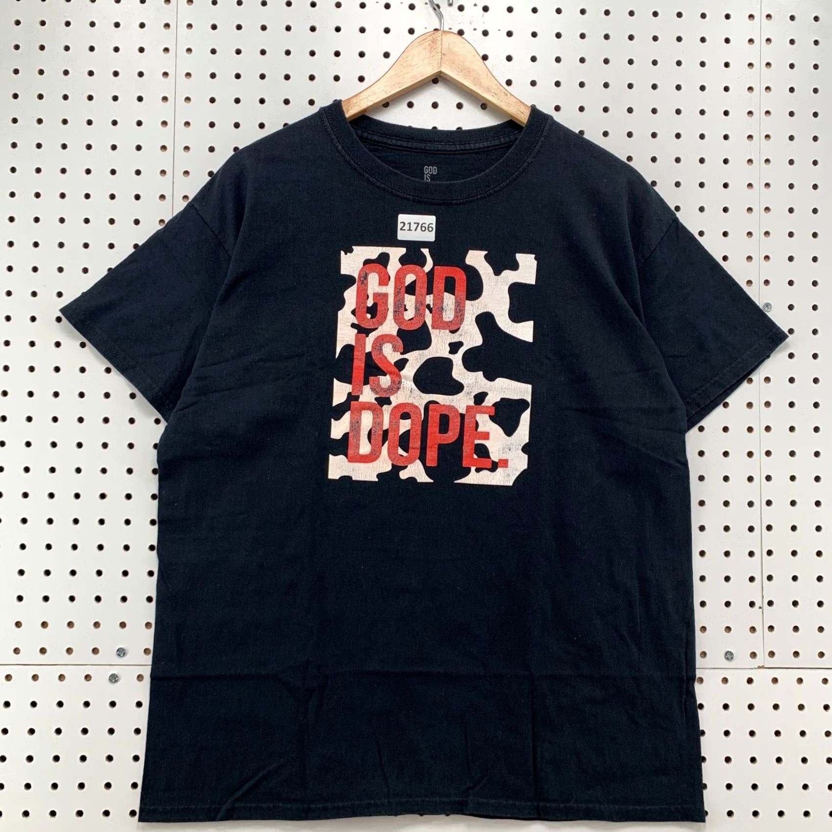 Vintage God Is Dope Shirt Black Adult Medium TEE 21.5x28 Crew Neck Short Sleeve Unisex Shirts Womens Mens Size US M / EU 48-50 / 2 - 2 Thumbnail