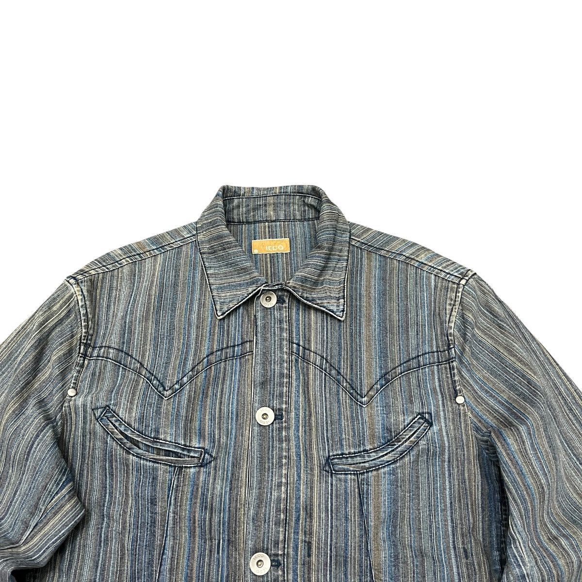 Japanese Brand IKKA - Bowling Striped Trucker Denim Jacket ifsix lgb style Size US M / EU 48-50 / 2 - 2 Thumbnail