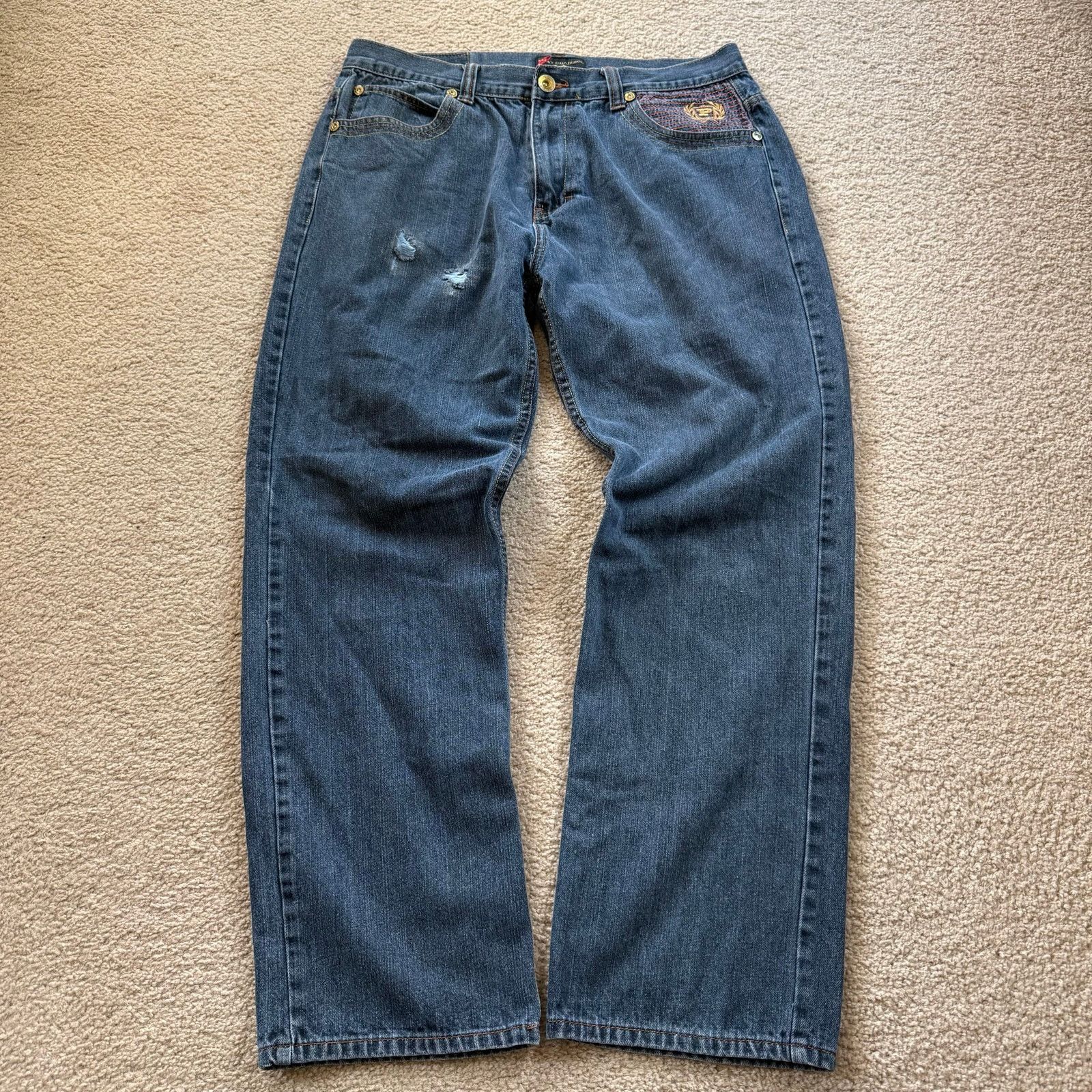 Phat Farm Vintage Y2K Phat Classics Embroidered Jeans Size US 36 / EU 52 - 3 Thumbnail