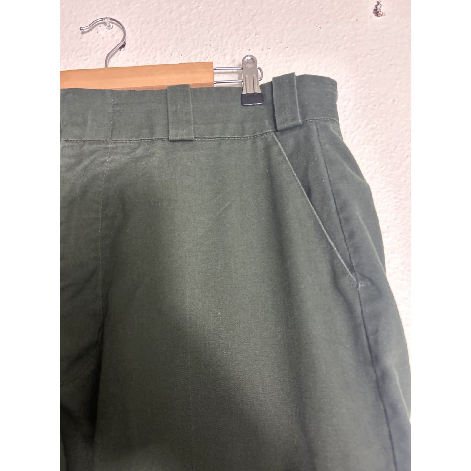 Vintage Pro-Tuff Coast Guard Cargo Pant Army Green 37x28 Men Regular Straight Pocket Cargo Twill Nylon Cotton Damaged? Size US 37 - 6 Thumbnail