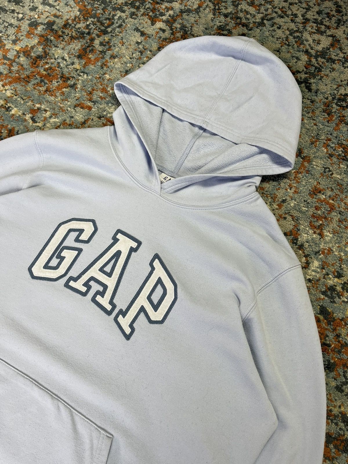 Gap × Vintage Vintage 00s GAP classic spellout arch logo baby blue hoodie Size US XL / EU 56 / 4 - 3 Thumbnail