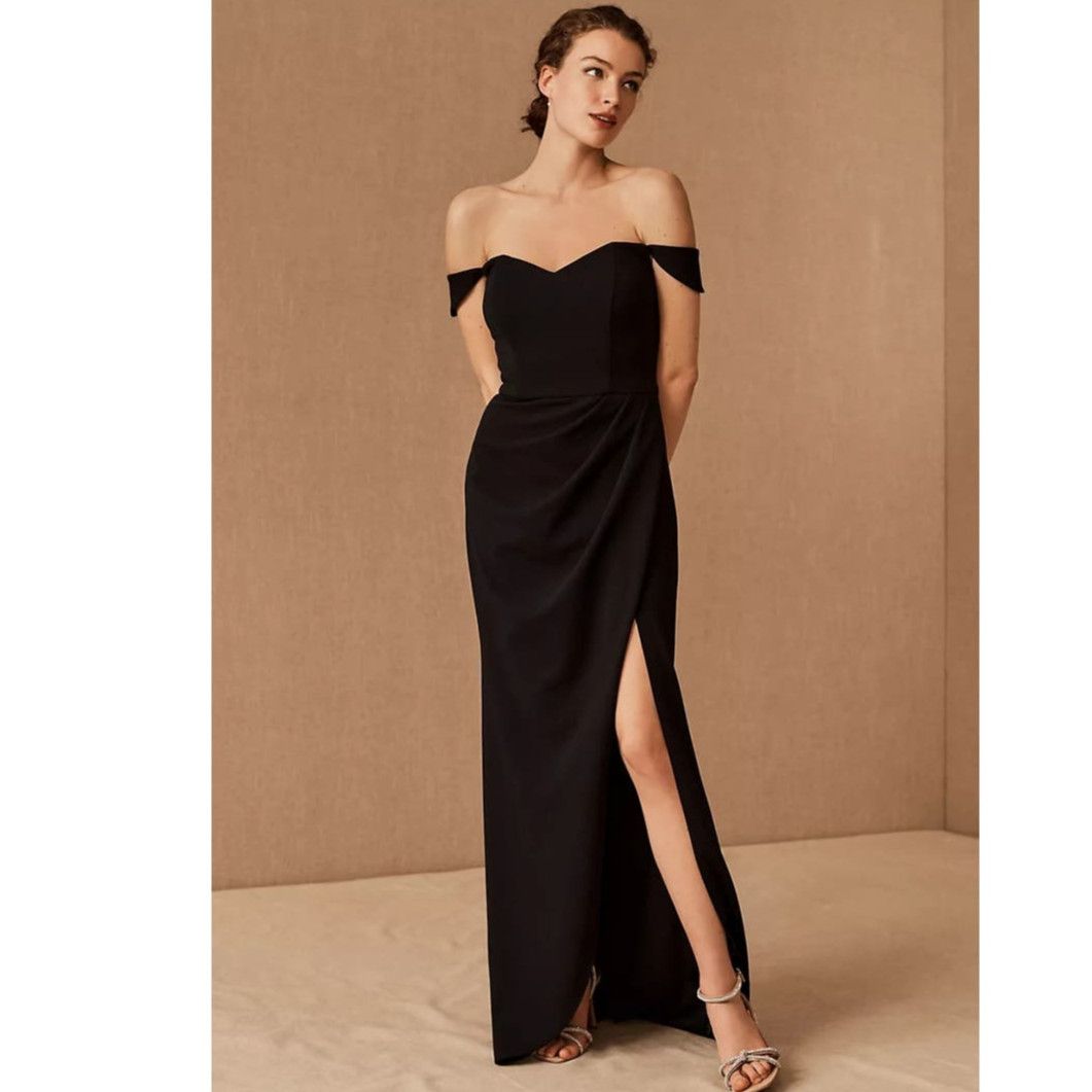 Image of New Anthropologie Bhldn Rossi Crepe Maxi Dress $220 Size 16 in Black, Women's