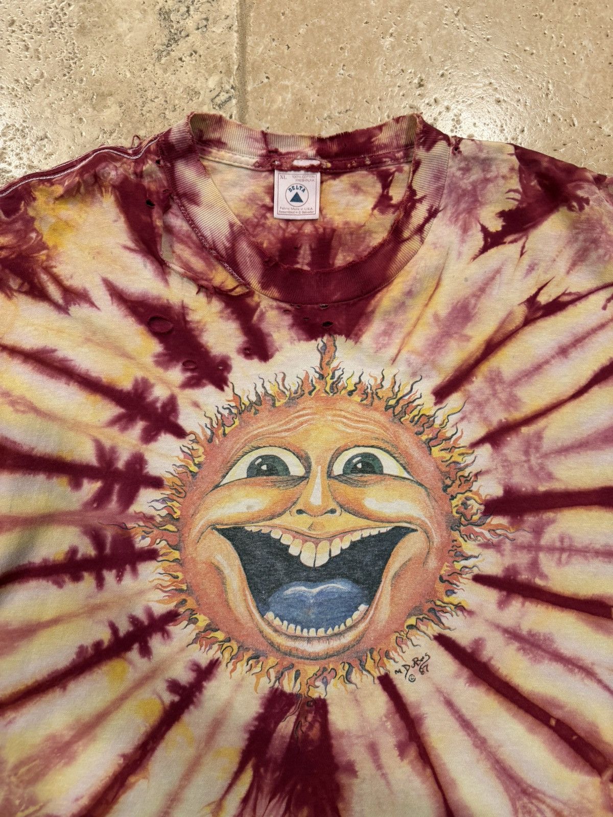 Vintage Vintage Grateful Dead Psychedelic Sun Dubois Tie Dye T-Shirt Size US XL / EU 56 / 4 - 6 Thumbnail