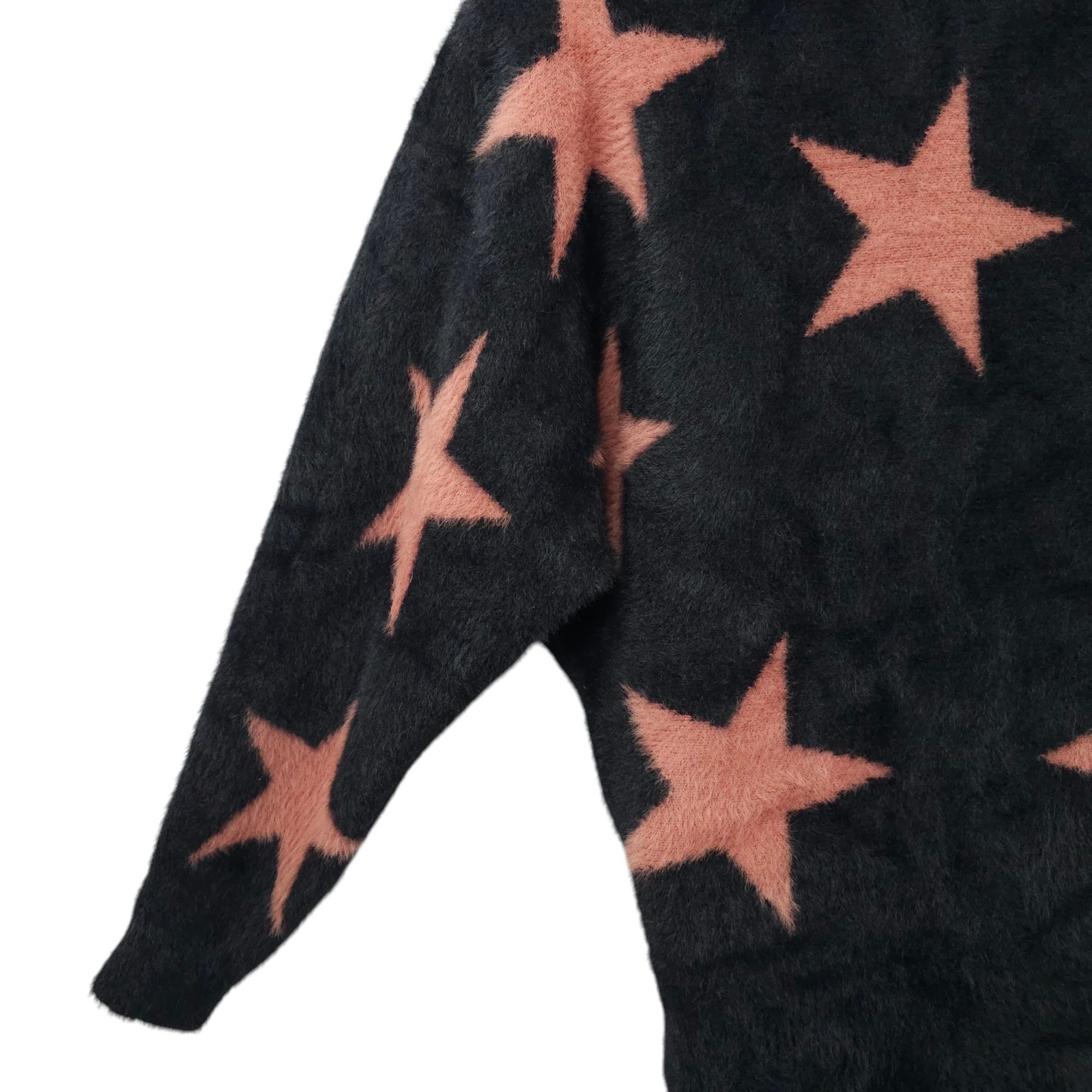 Other Philosophy Fuzzy Star Sweater Womens L Black Mauve Size L / US 10 / IT 46 - 13 Thumbnail