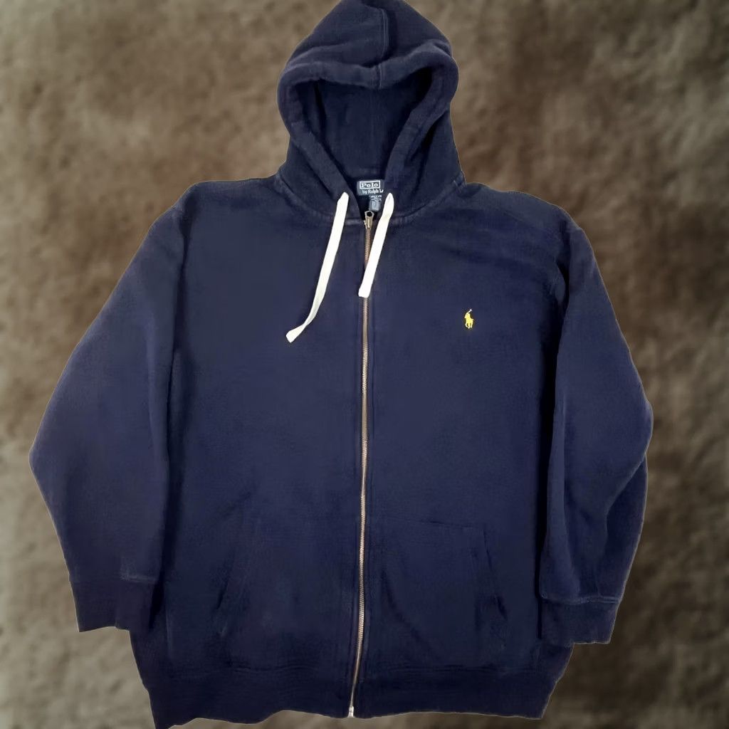 Polo Ralph Lauren Polo Ralph Lauren Hoodie Mens 4XLT Blue Full Zip Fleece Sweatshirt Logo Size US XXL / EU 58 / 5 - 1 Thumbnail