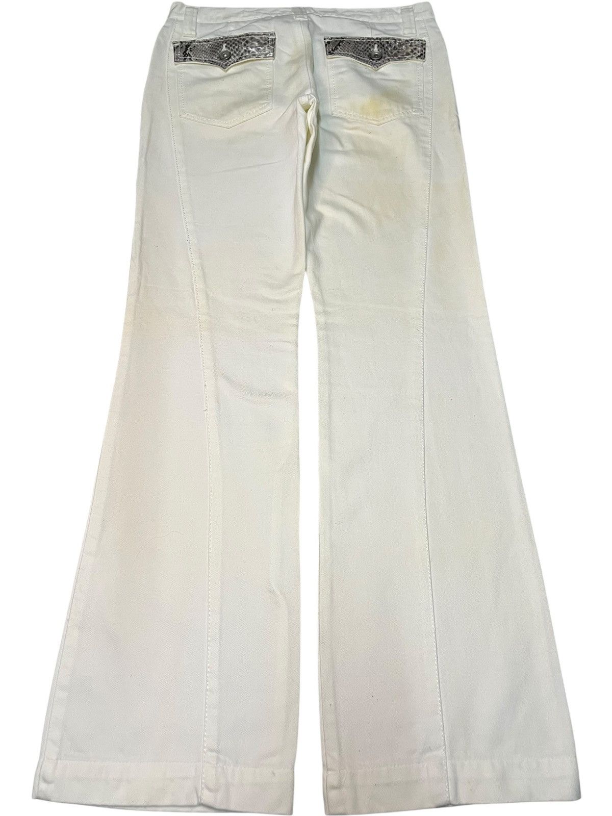 If Six Was Nine Vintage Japanese Brand Snake Skin Sashiko Flare Jeans Size 33" - 2 Thumbnail