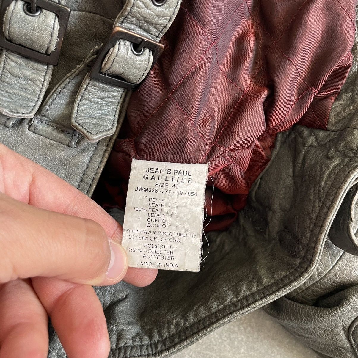 Jean Paul Gaultier 90s moto bomber 80s chrom Studded Leather Jacket distressed Size US XXS / EU 40 - 5 Thumbnail