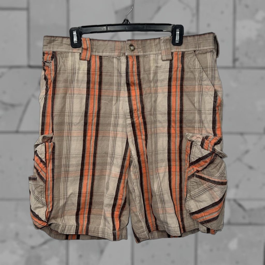 Vintage Cabela's Casuals Orange Plaid Cargo Shorts Mens Size 36 Size US 36 / EU 52 - 1 Thumbnail