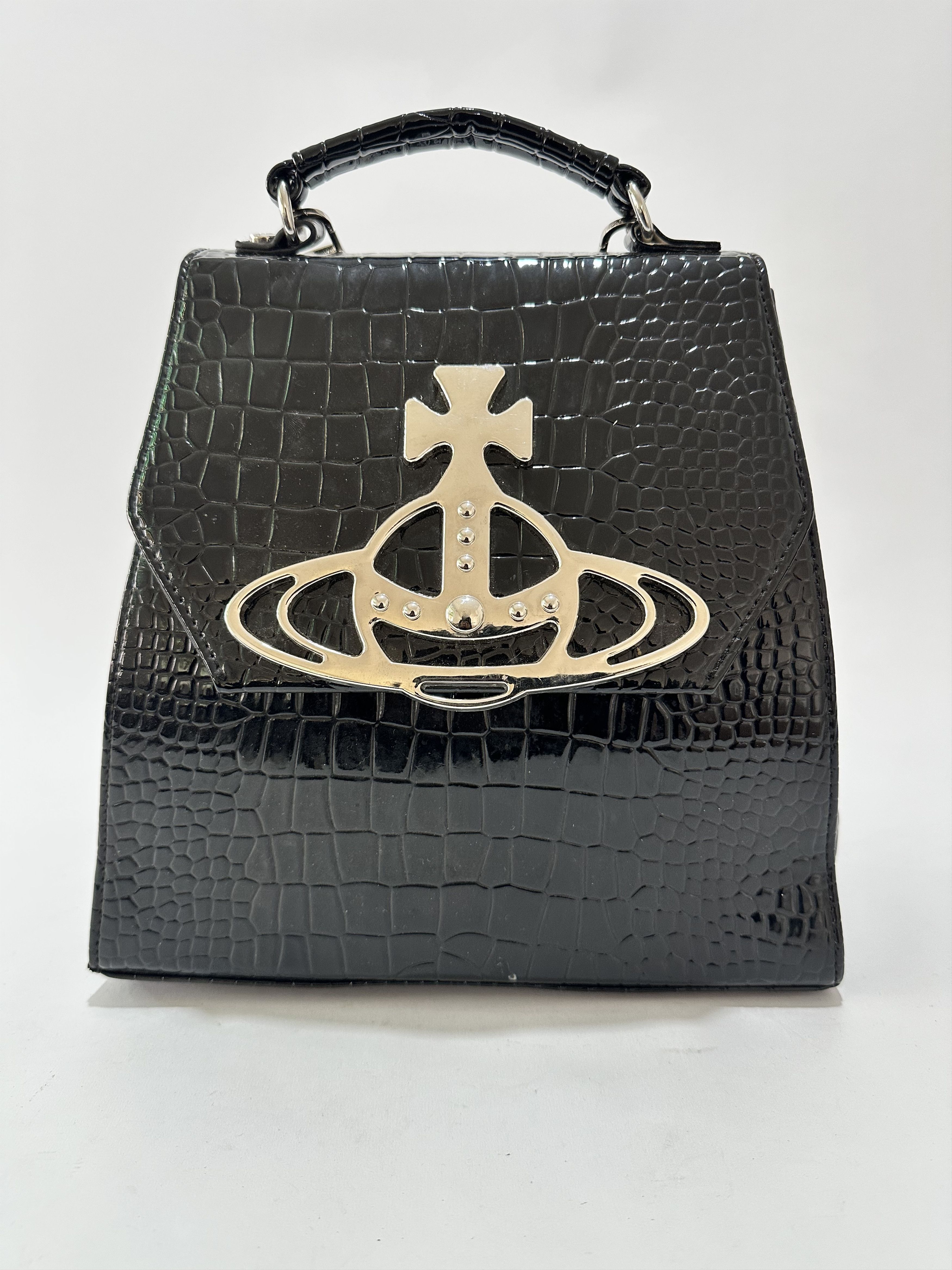 Vivienne Westwood VIVIENNE WESTWOOD Orb-plaque Embossed Backpack In Black Size ONE SIZE - 1 Thumbnail