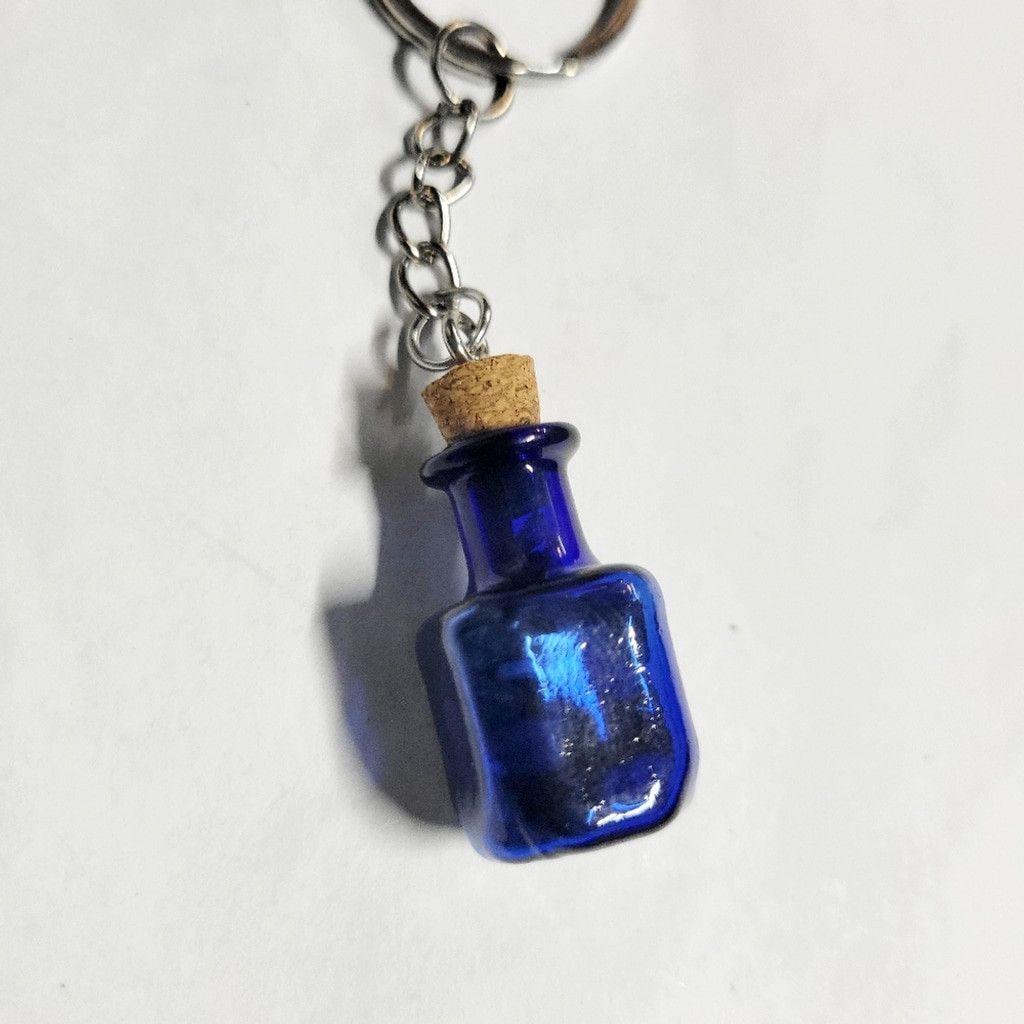 Handmade Hand crafted blue vein stone mini bottle pendant keychain Size ONE SIZE - 3 Thumbnail