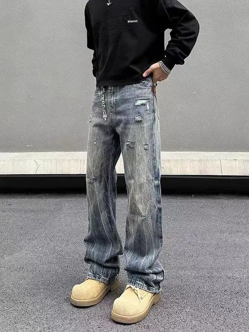 VIBE Street distressed corrugated crease micro-flared jeans Size US 32 / EU 48 - 5 Thumbnail