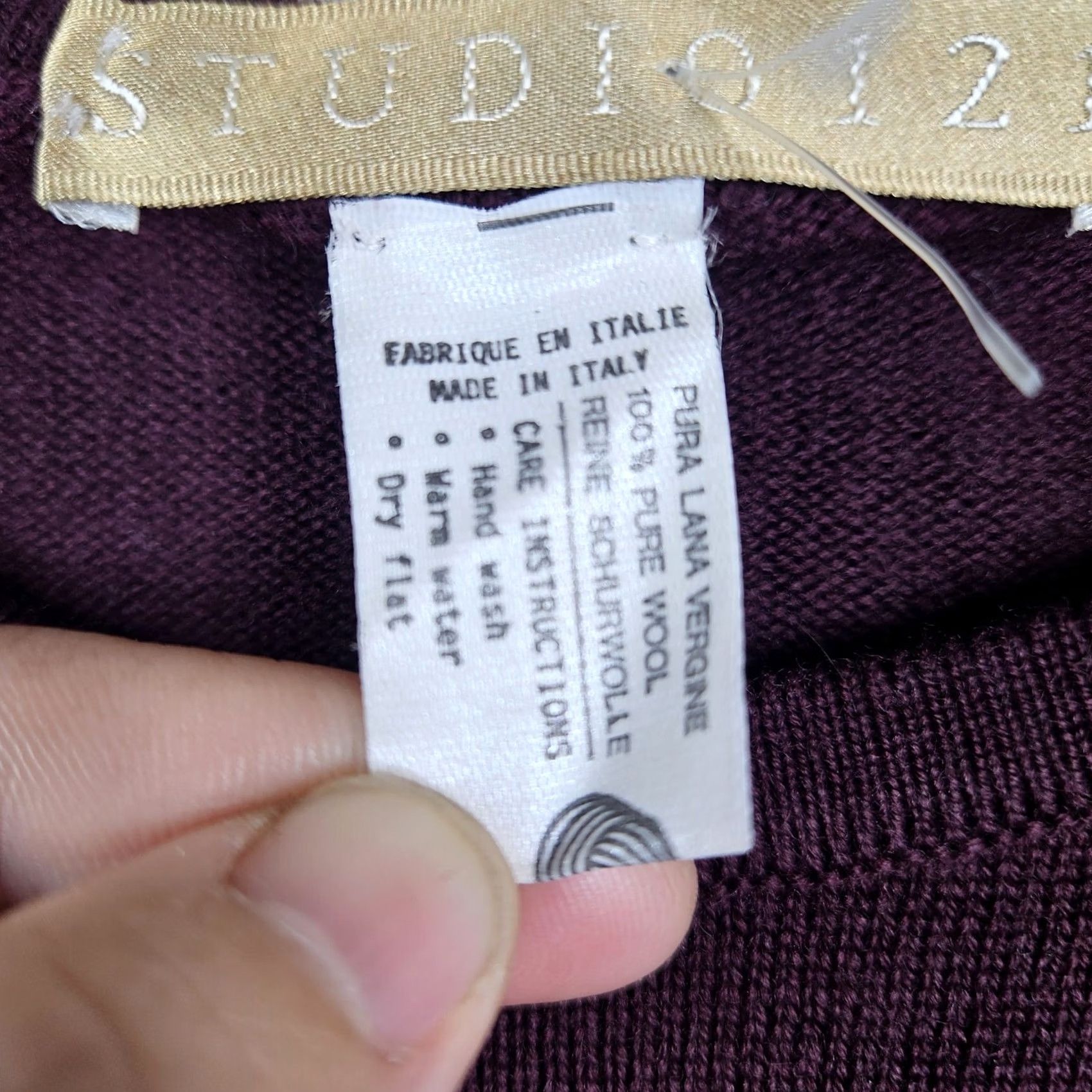 Vintage STUDIO 121 Women's Red Round Neck Long Sleeve Pure Wool Sweater Size M Size M / US 6-8 / IT 42-44 - 3 Thumbnail