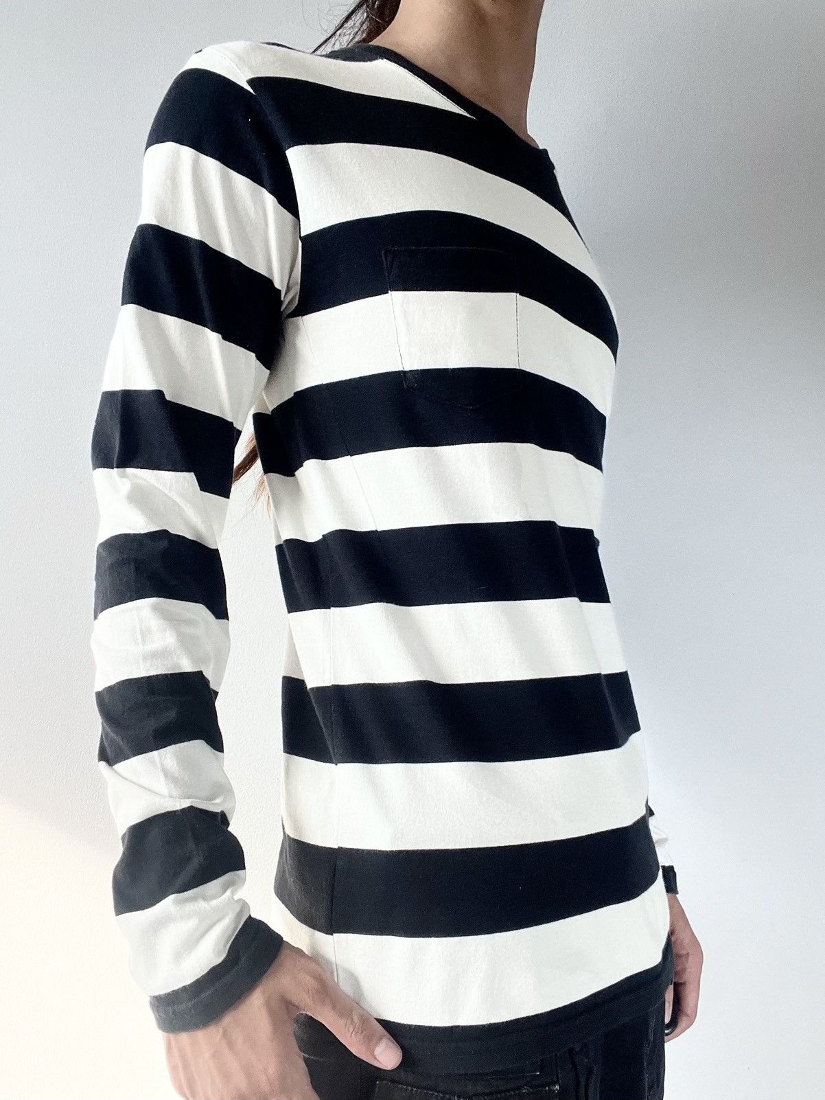 NUMBER (N)INE DENIM striped tee ボーダー ロンT Number (N)ine Number (N)ine Striped Long Sleeves | Grailed