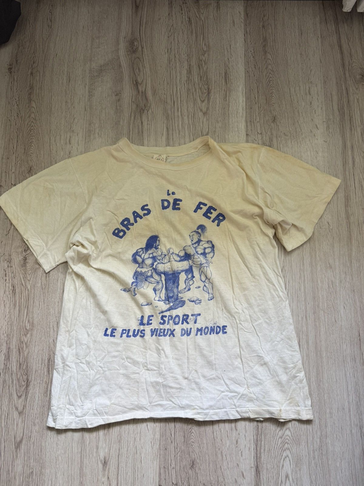 Other Vintage 80s French “Le Bras de Fer” Single Faded Distressed Size US M / EU 48-50 / 2 - 1 Thumbnail