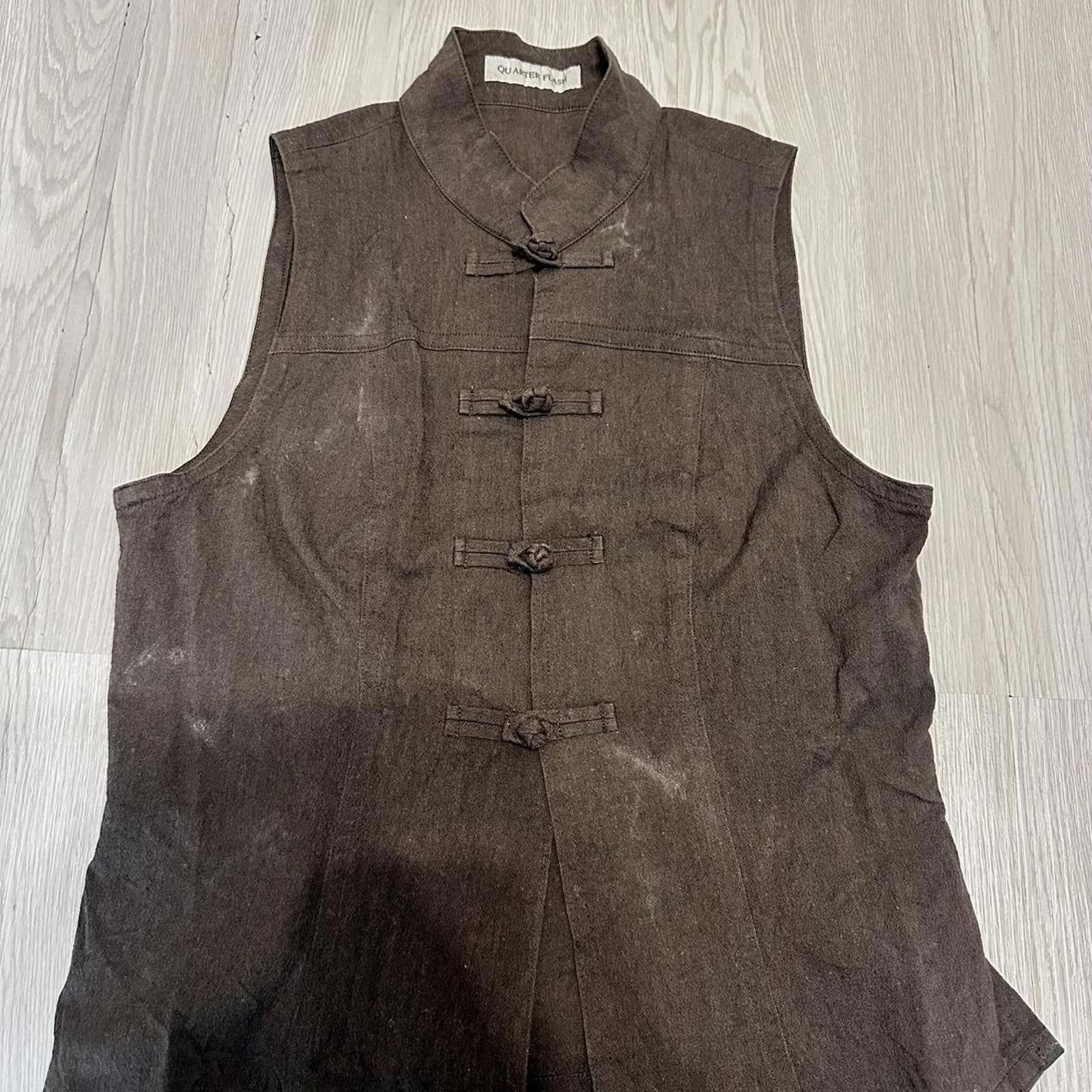 Other Chinese style 2000s grunge no sleeve brown blouse top Size XS / US 0-2 / IT 36-38 - 4 Thumbnail