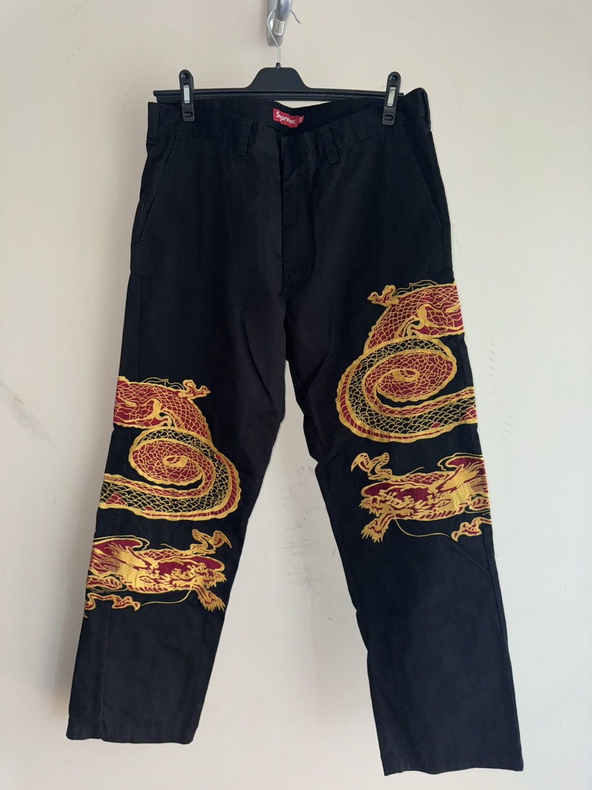 D*N様 Supreme Dragon Work Pant Supreme FW18 Dragon Work Pant Red Dragon Robe China