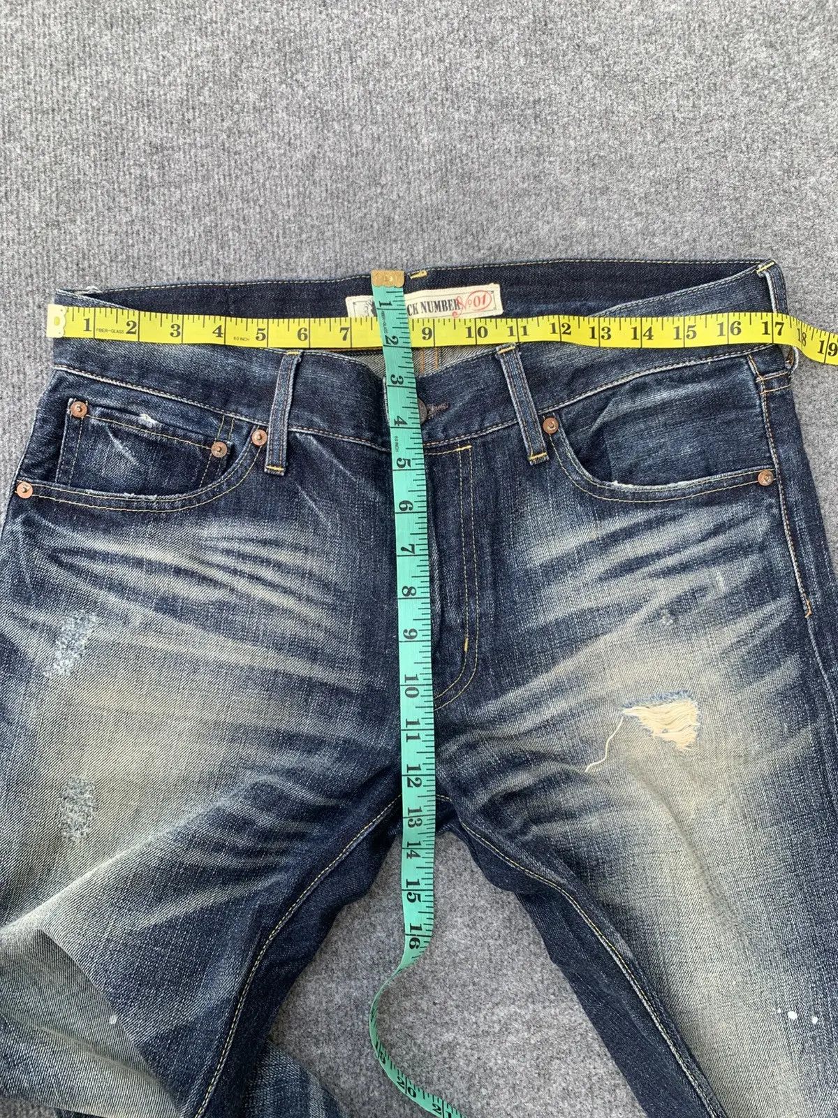 Japanese Brand Back number 01 faded jeans. Size US 34 / EU 50 - 5 Thumbnail