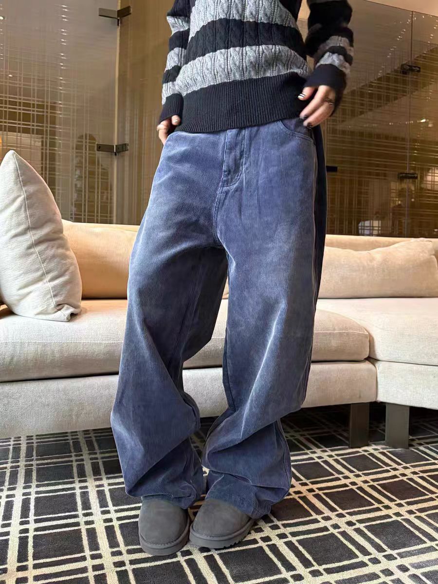 Jean Blue loose-fitting corduroy casual pants Size US 30 / EU 46 - 2 Thumbnail
