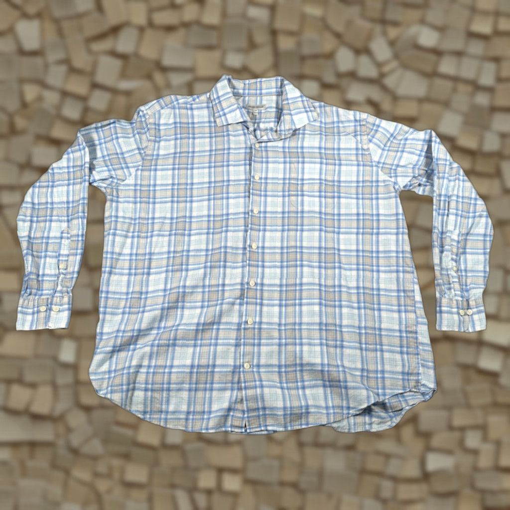 Peter Millar Pete​​r Millar Shirt Adult 2XL Blue Plaid Button-Down Preppy Luxury Cotton Casual Shirt Mens 2XL Blue Plaid Button Up Clothing Size US XXL / EU 58 / 5 - 1 Thumbnail