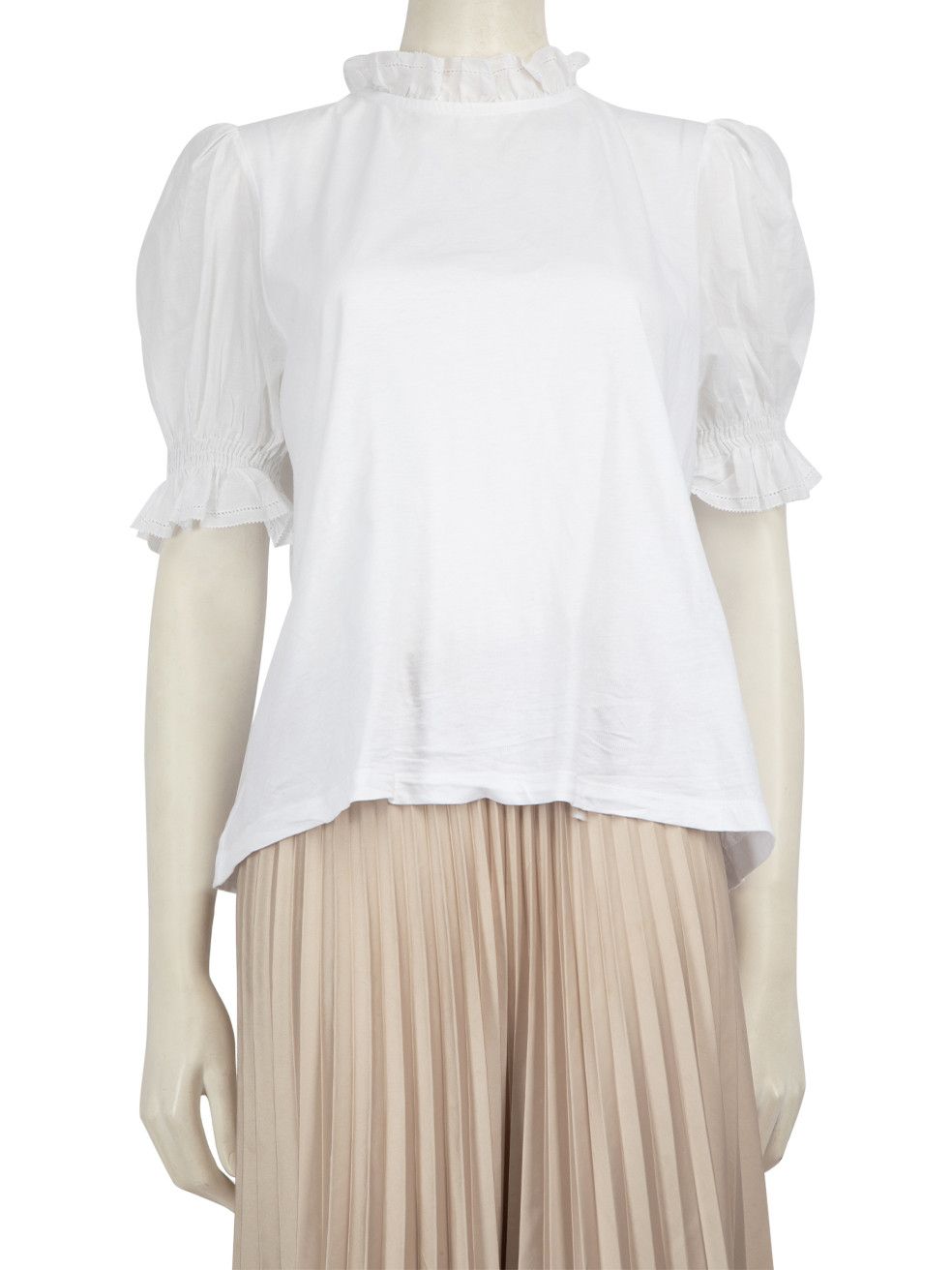 ME+EM White Lace Trim T-Shirt Size S / US 4 / IT 40 - 1 Thumbnail