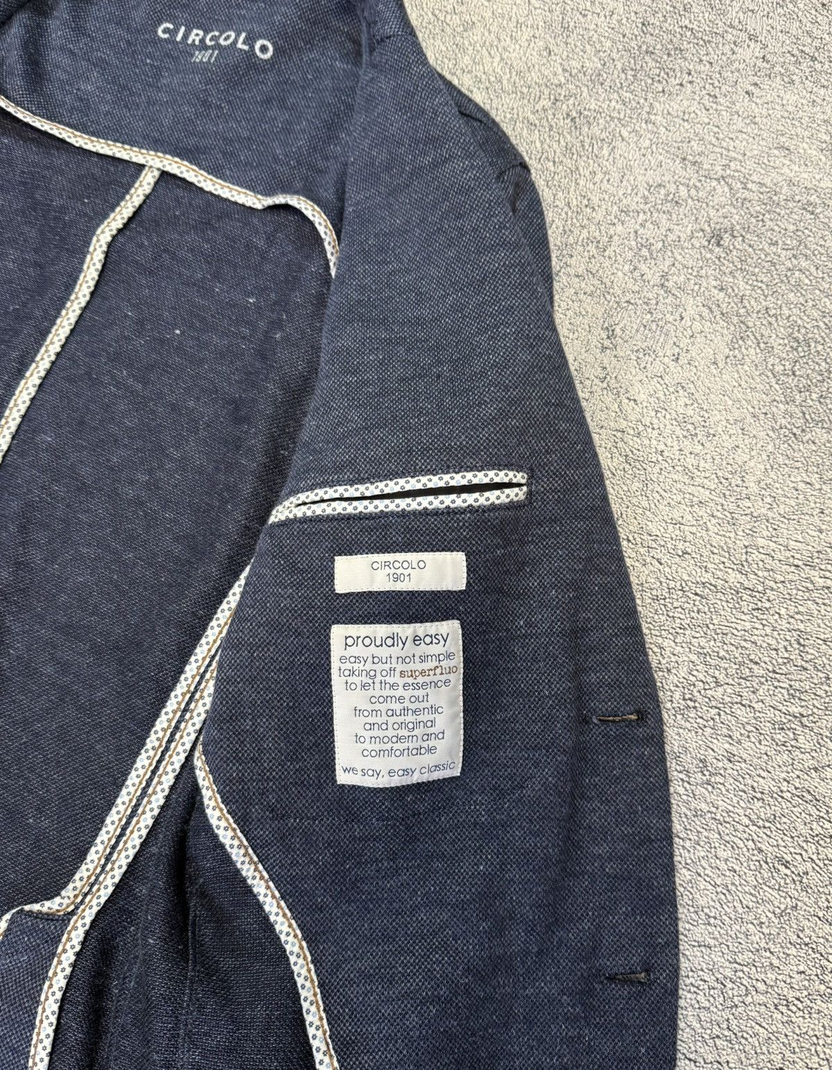 Circolo 1901 Circolo 1911 Men Linen Cotton Blazer EU48 Navy Slim Jacket Size 38R - 9 Thumbnail
