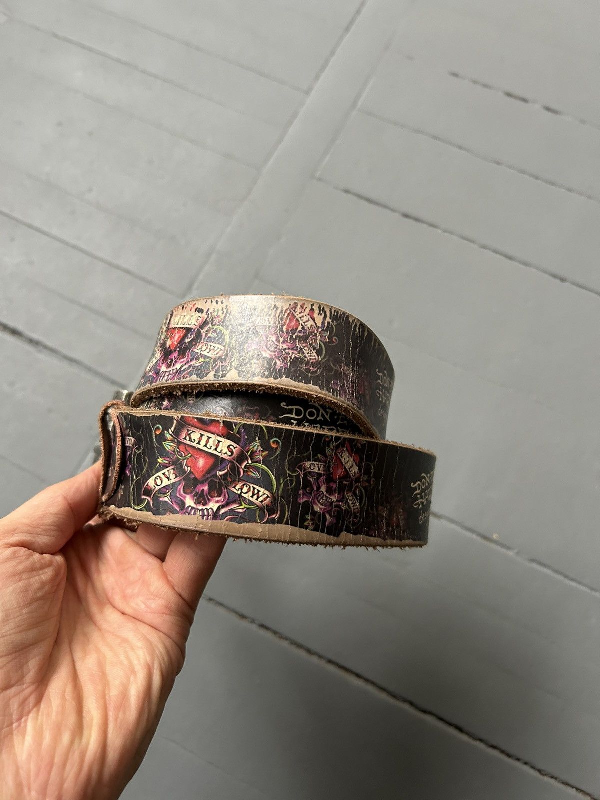 Christian Audigier Ed Hardy by Cristian Audigier tiger leather belt vintage Size ONE SIZE - 2 Thumbnail