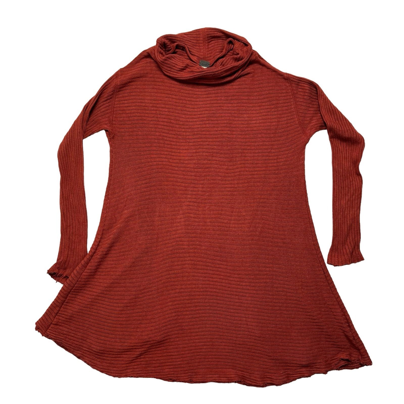 Free People WE THE FREE People Lover Rib Orange Split Mock Top Small Size S / US 4 / IT 40 - 4 Thumbnail