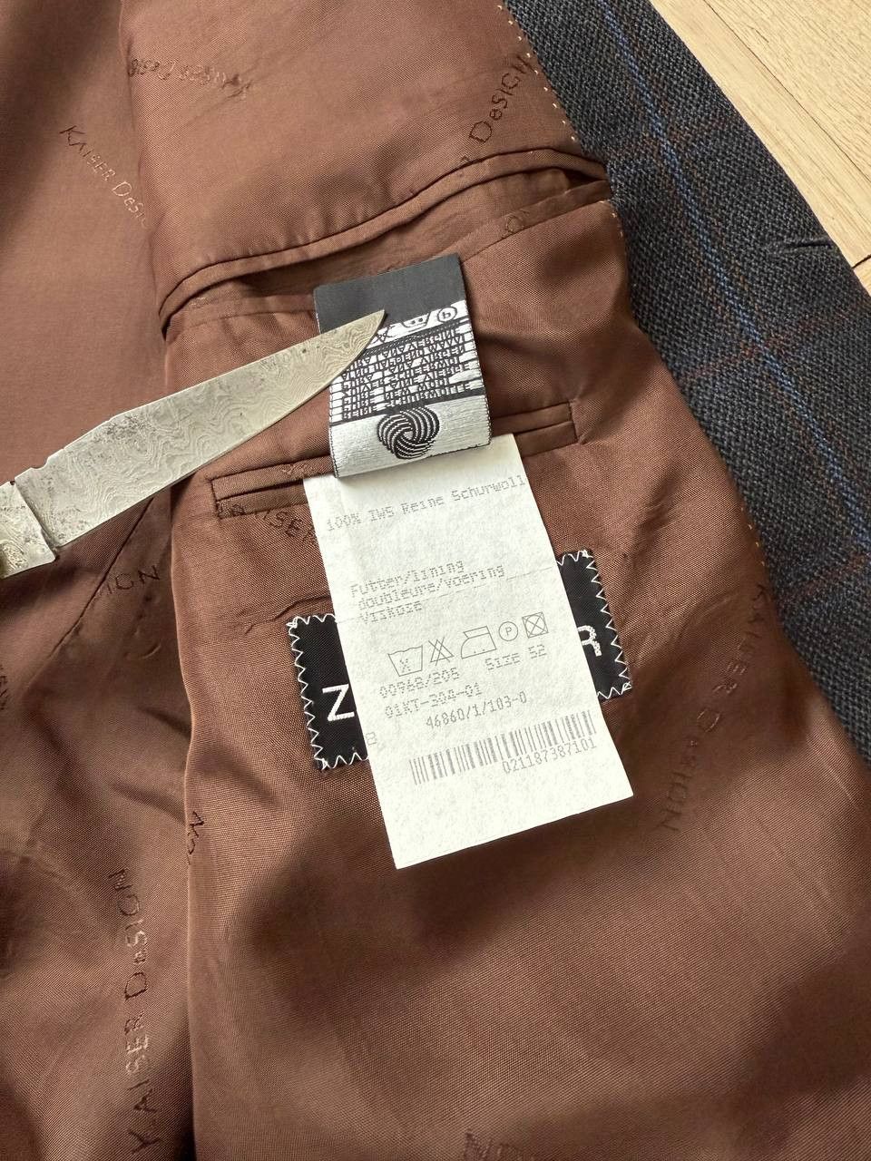 Other Grey Check Wool Blazer by KAISER Design Size 44L - 8 Thumbnail